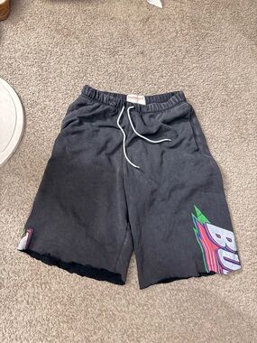 PacSun Black Kids' Graphic Lounge Shorts with Multicolor Side Print custom cut